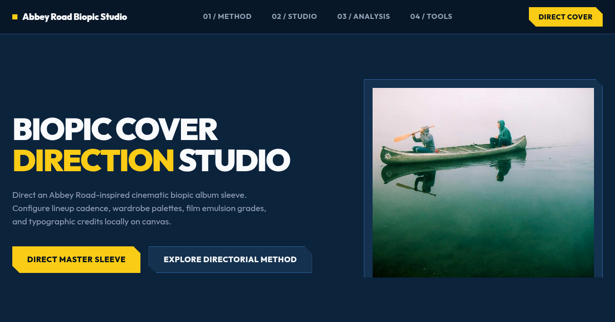 Abbey Road Biopic Cover Studio — Directional Sleeve Generator preview