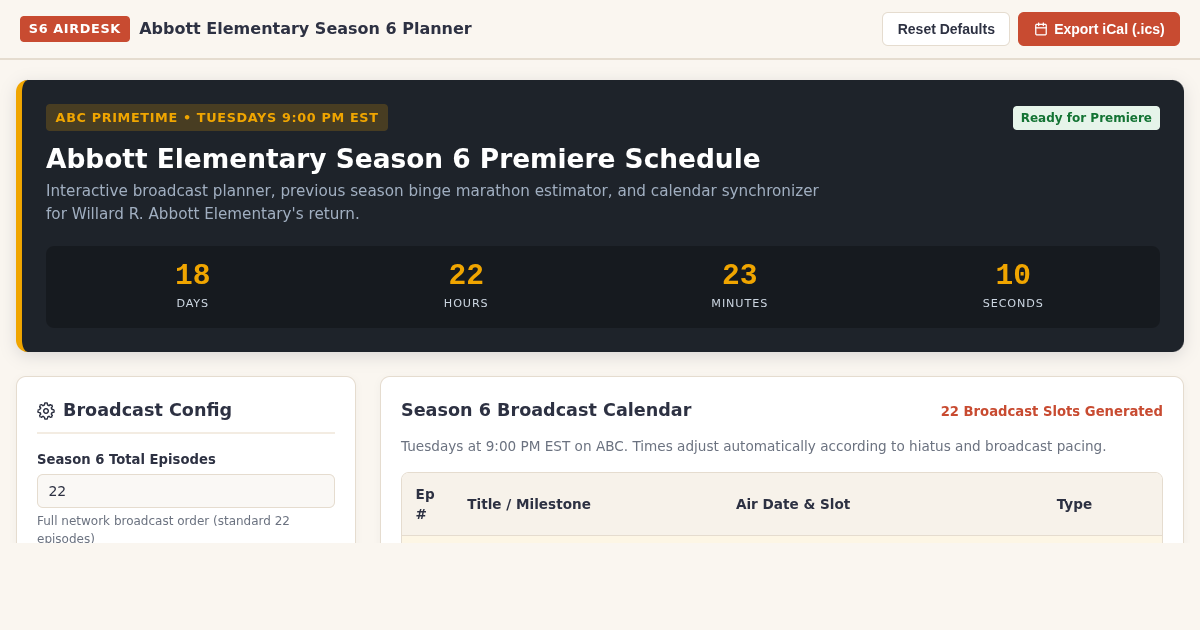 Abbott Elementary Season 6 Premiere Schedule & Episode Release Planner preview