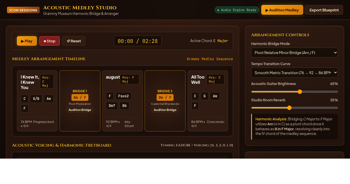 Acoustic Medley Arranger & Harmonic Bridge Studio preview