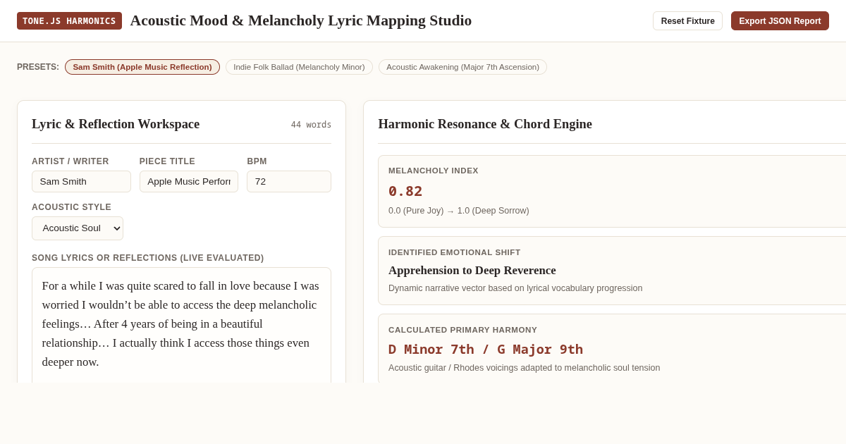 Acoustic Mood & Melancholy Lyric Mapping Studio preview