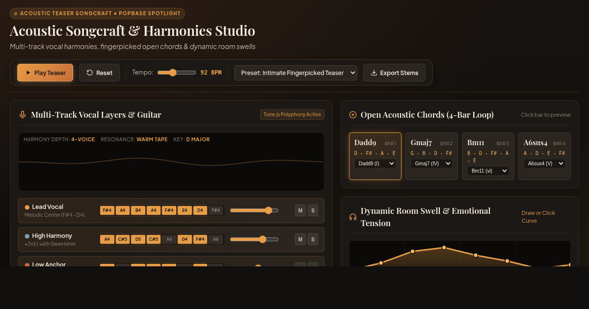Acoustic Songcraft & Harmonies Studio preview