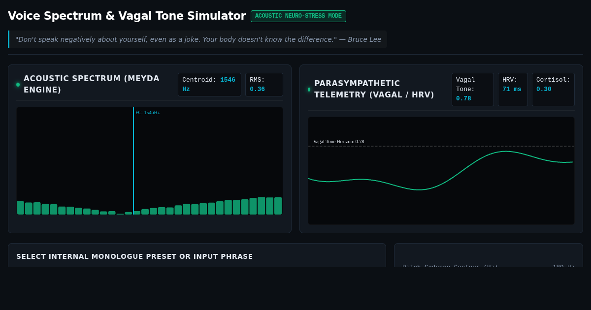 Voice Spectrum & Vagal Tone Simulator: Acoustic Self-Talk Impact preview