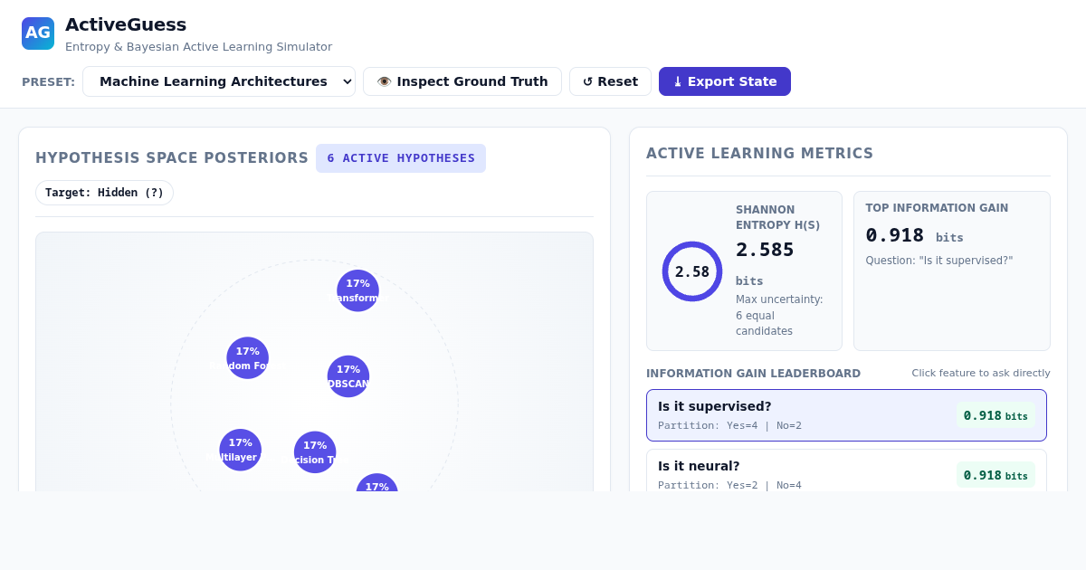 ActiveGuess: ML Entropy & Active Learning Decision Engine preview