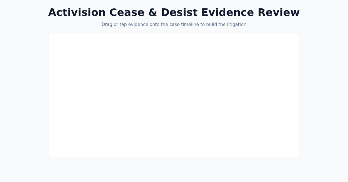 Activision Cease & Desist Evidence Review preview