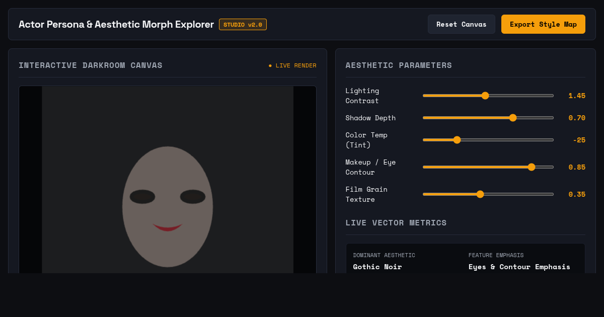Actor Persona & Aesthetic Morph Explorer preview