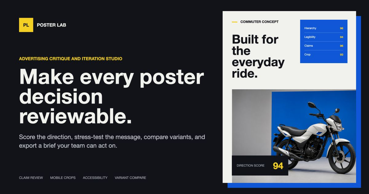 Poster Lab | Advertising critique and iteration studio preview