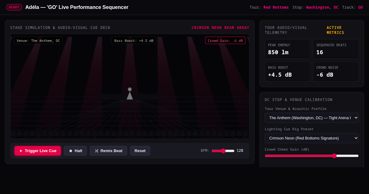 Adéla GO Tour Setlist & Live Performance Sequencer preview
