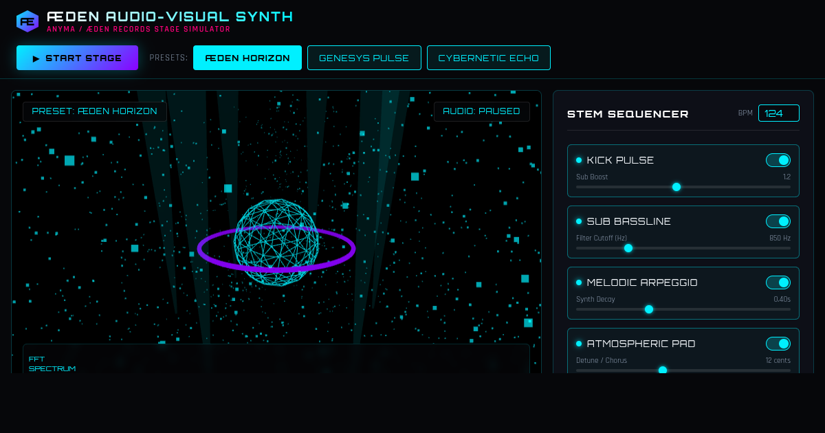 ÆDEN Audio-Visual Synth & Stage Visualizer | Anyma ÆDEN Records preview