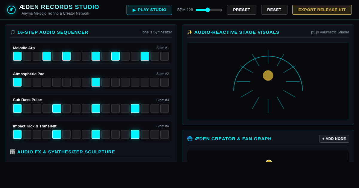 ÆDEN Records Interactive Label & Audio Visual Studio preview