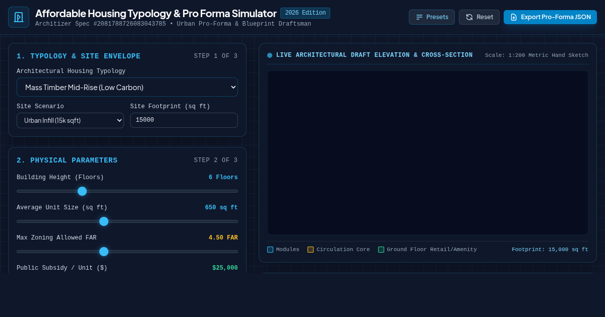 Affordable Housing Typology & Pro Forma Simulator preview