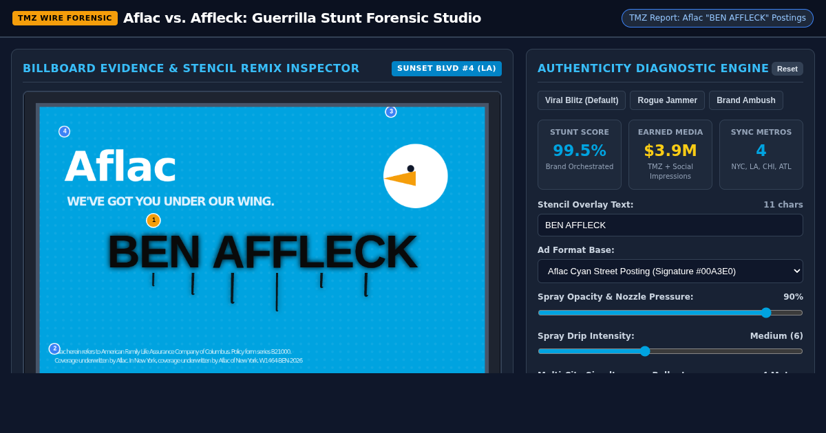 Aflac vs. Affleck: Guerrilla Stunt Forensic Studio preview