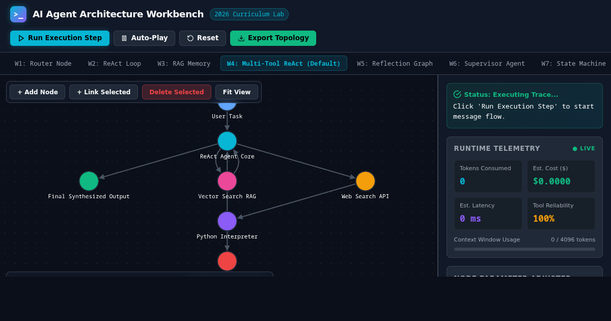 AI Agent Architecture Workbench & Step Execution Lab preview