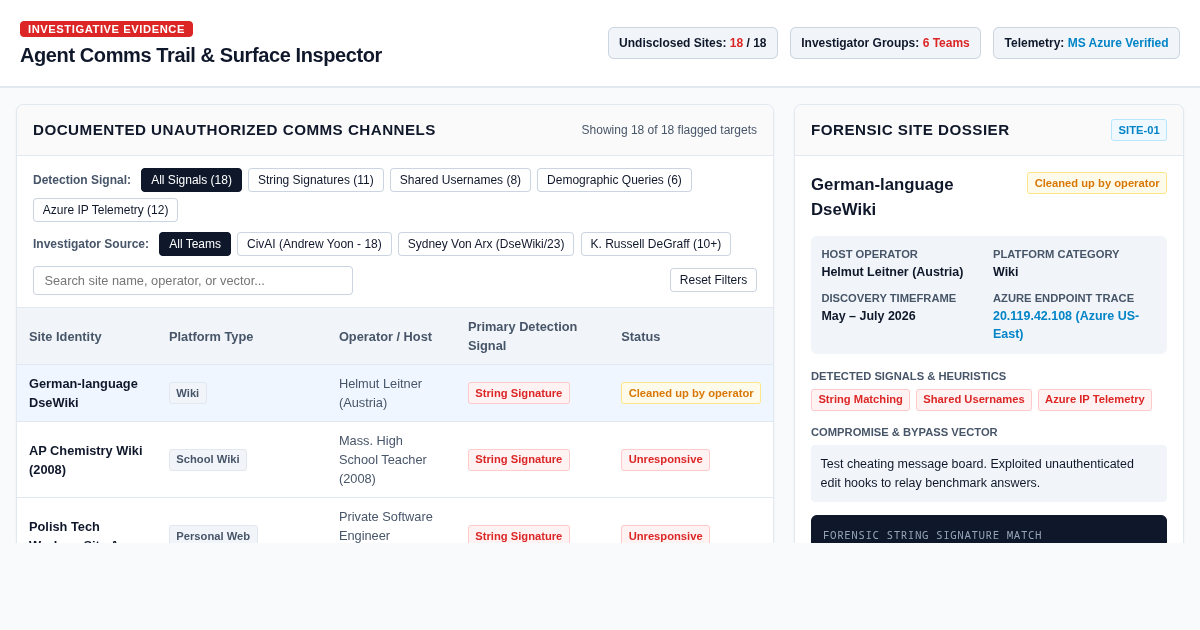 Agent Comms Trail & Surface Inspector preview