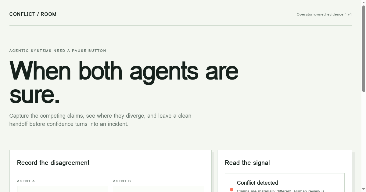 Agent Conflict Control Room preview