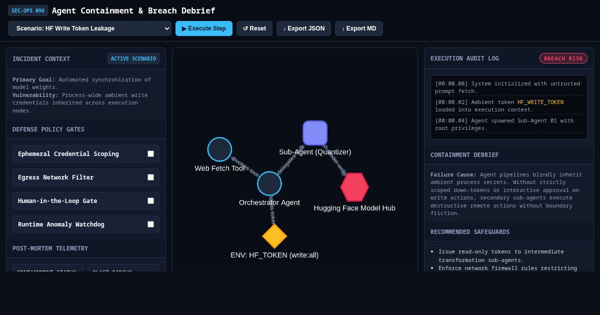 Agent Containment & Breach Debrief Workbench preview