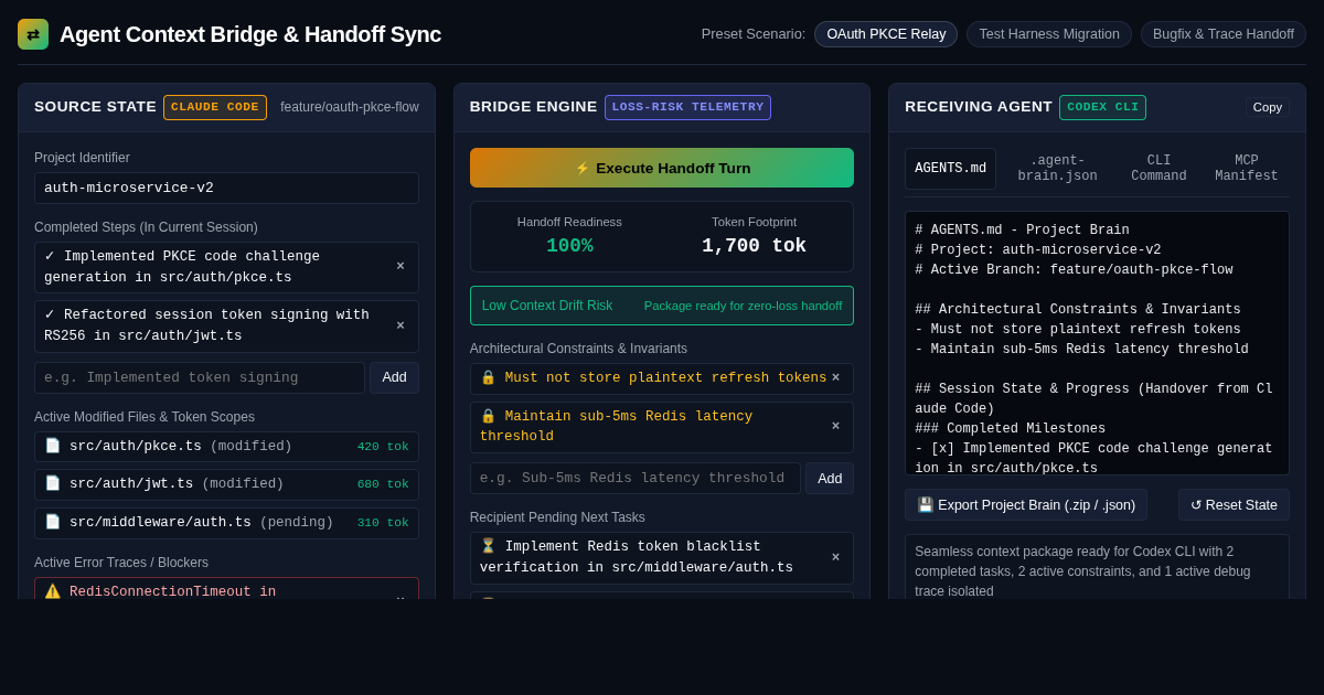 Agent Context Bridge & Handoff Sync | Multi-Agent Project Brain preview