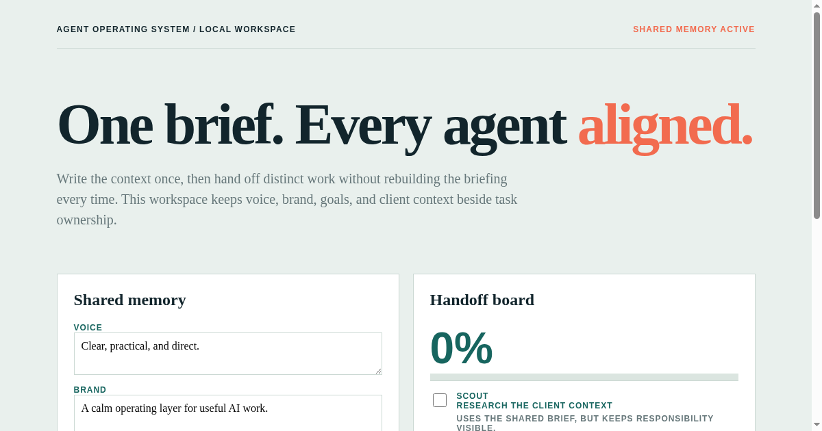 Agent OS Workspace preview
