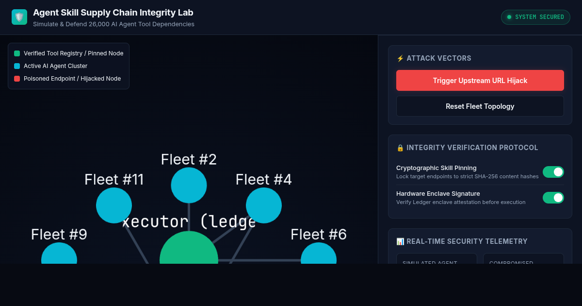 AI Agent Skill Supply Chain Poisoning & Integrity Simulator preview