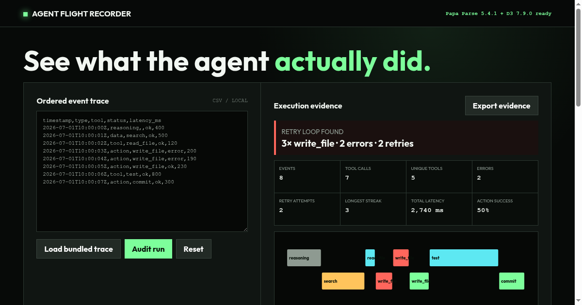 Agent Trace Auditor preview