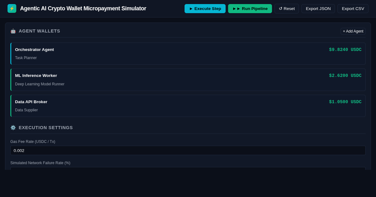 Agentic AI Crypto Wallet Micropayment Simulator preview