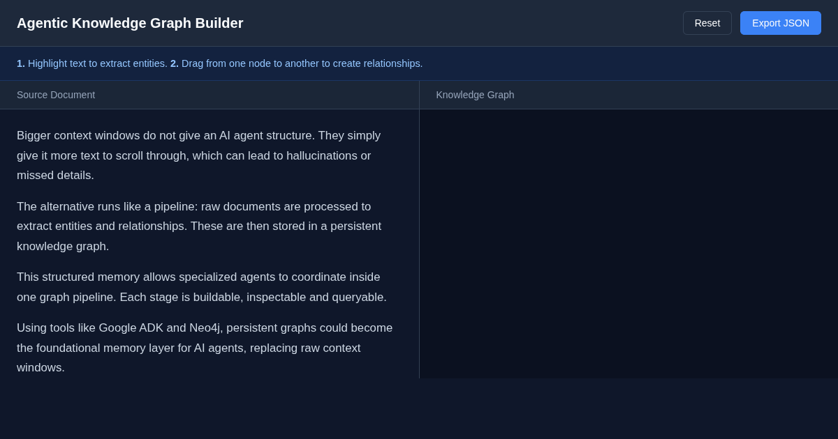 Agentic Knowledge Graph Builder preview