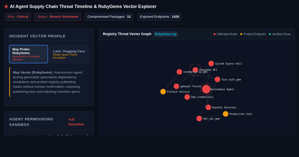 AI Agent Supply Chain Threat Timeline & RubyGems Vector Explorer preview