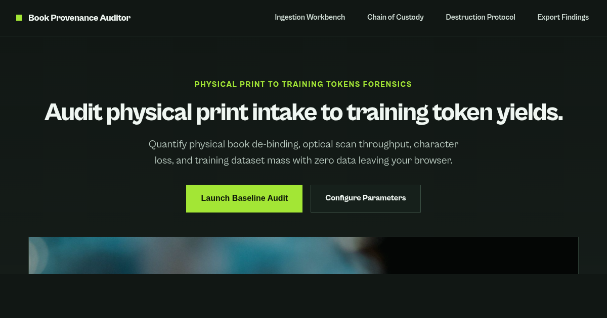 AI Book Ingestion & Provenance Auditor: Physical Print to Training Tokens preview