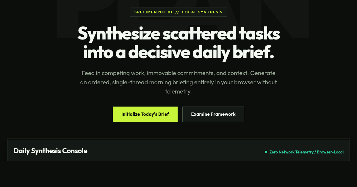 Daily AI Briefing Generator — Local Daily Planning Engine preview