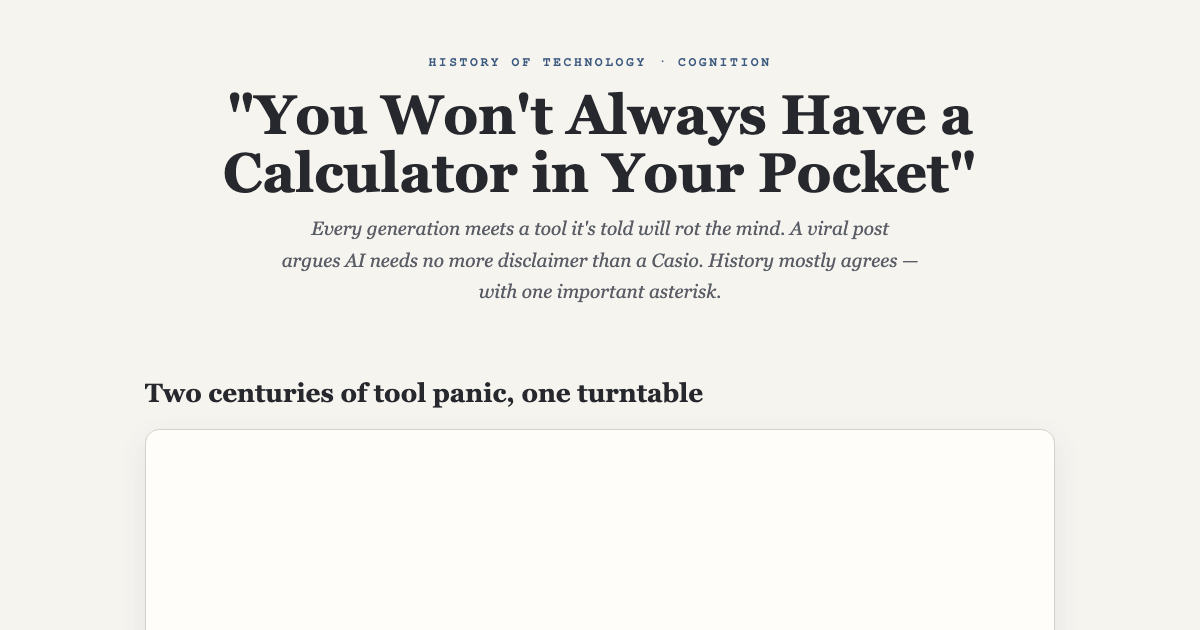 Is AI Really Just a Calculator? Tool Panics 101 preview