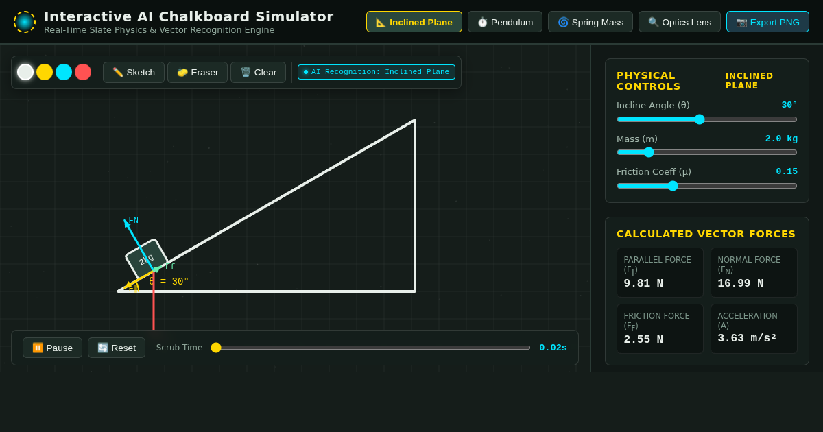 Interactive AI Chalkboard Simulator | Smart Physics Classroom preview