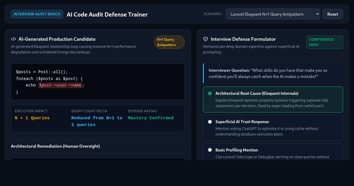 AI Code Audit Defense Trainer | Technical Interview Mastery preview