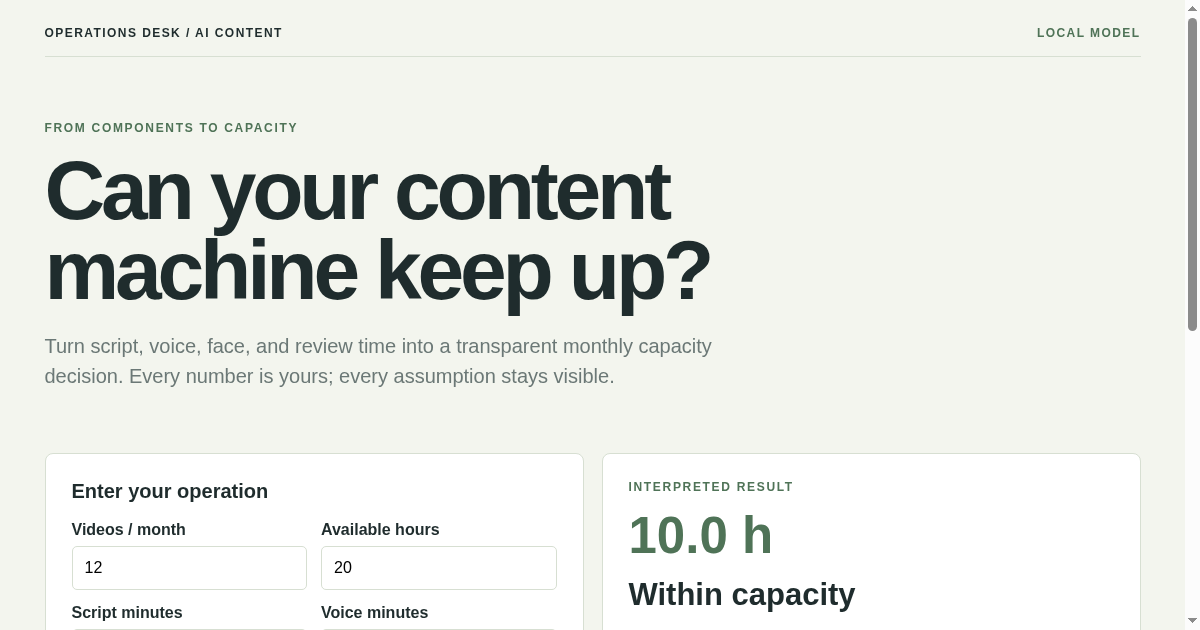 AI content / Capacity planner preview