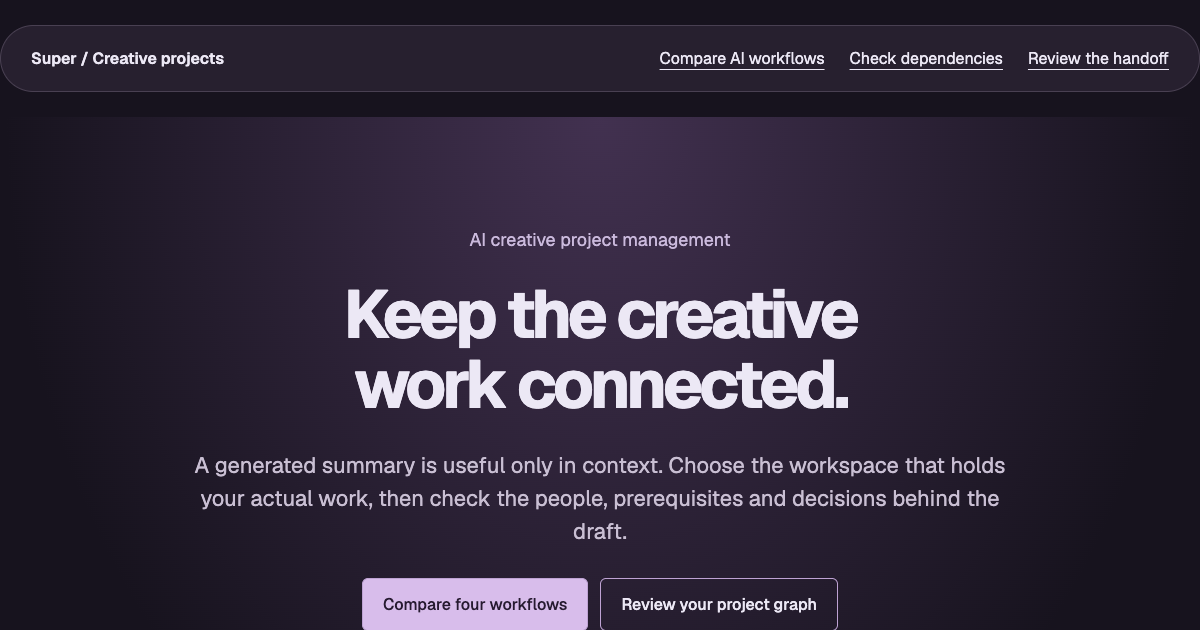 Creative project management tools preview