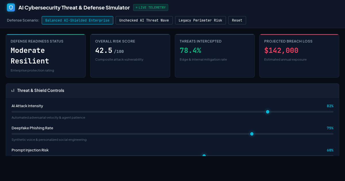 AI Cybersecurity Threat & Defense Simulator preview