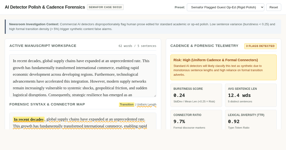 AI Detector Polish & Cadence Forensics Lab preview