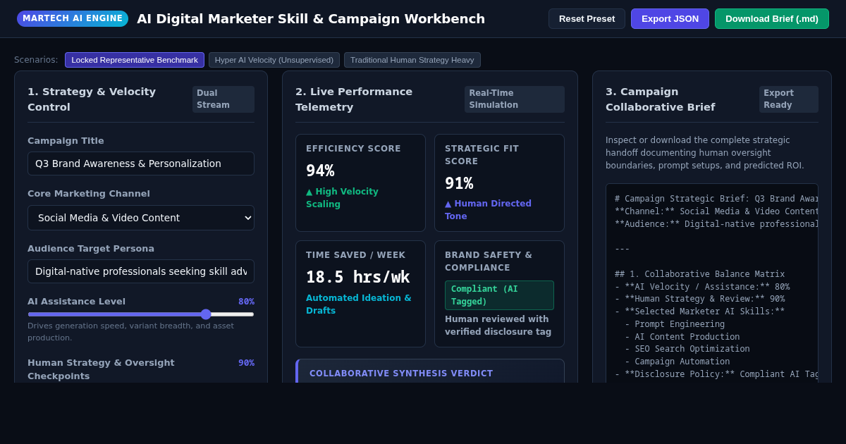 AI Digital Marketer Skill & Campaign Workbench preview