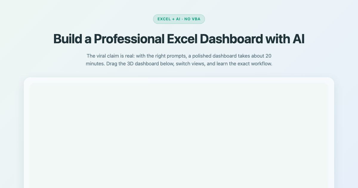Build Excel Dashboards with AI in 20 Minutes preview