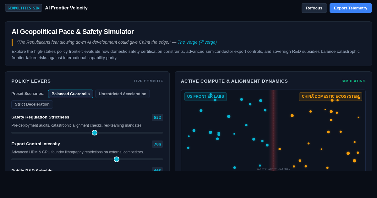 AI Geopolitical Pace & Safety Simulator preview