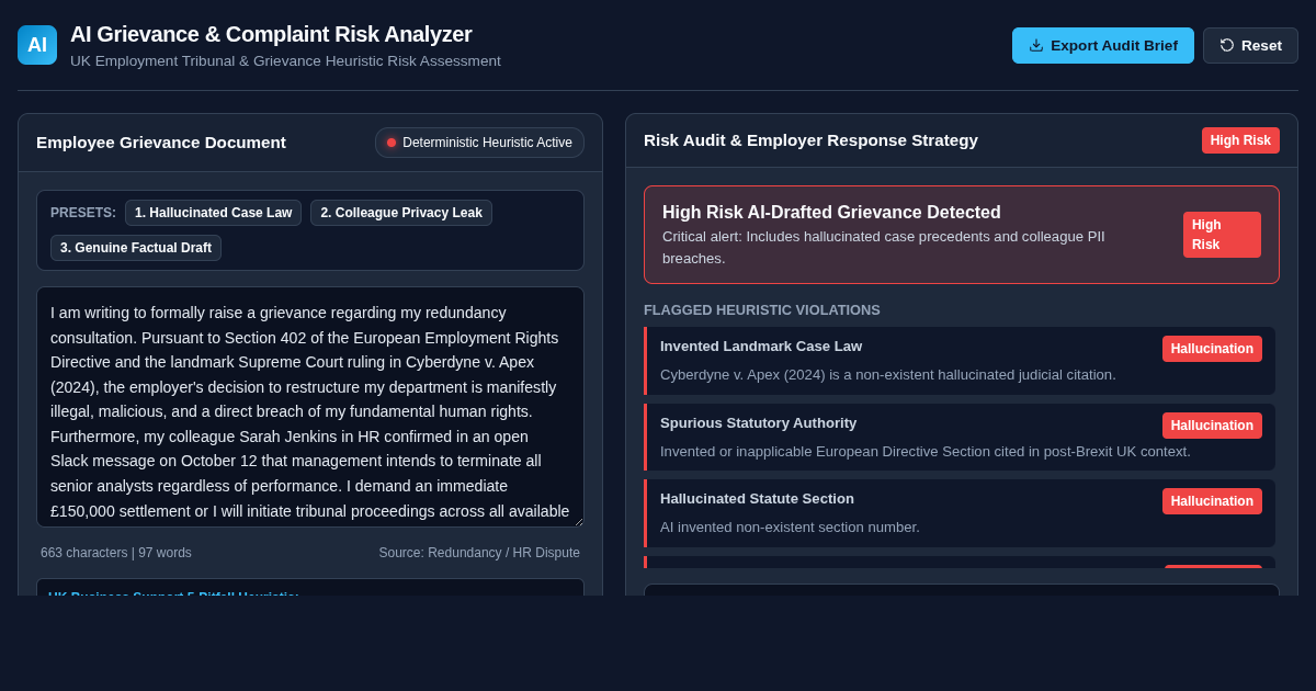 AI Grievance & Complaint Risk Analyzer | UK Employer Compliance Tool preview