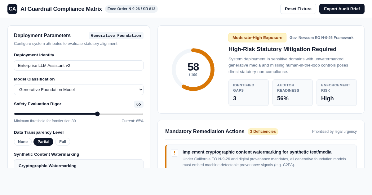 AI Guardrail Compliance Matrix & Policy Simulator preview