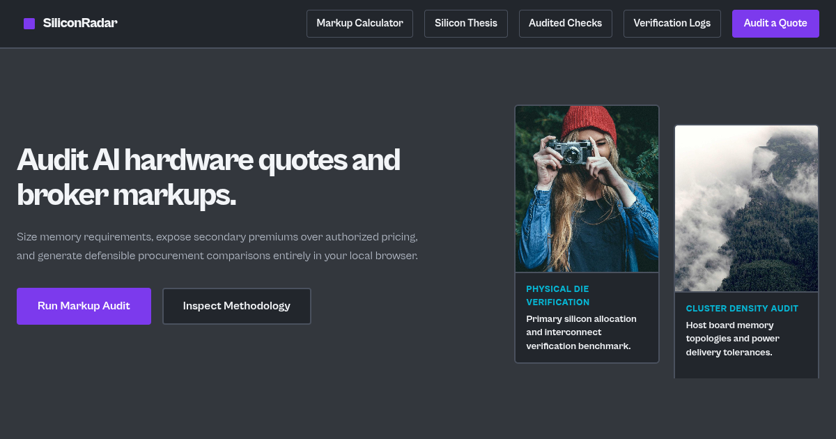 SiliconRadar — AI Hardware Procurement & Markup Radar preview