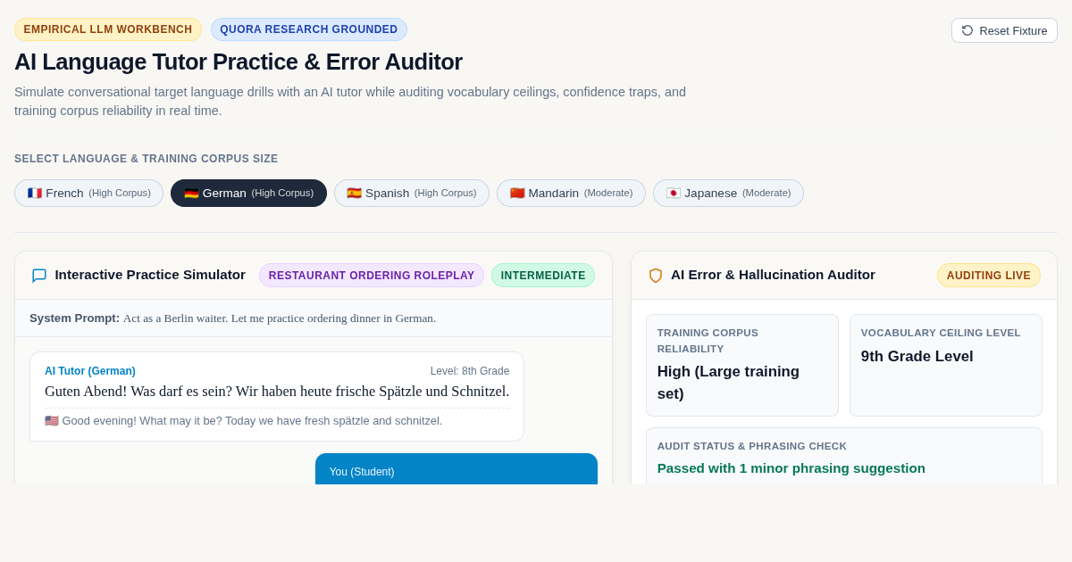 AI Language Tutor Practice & Error Auditor preview