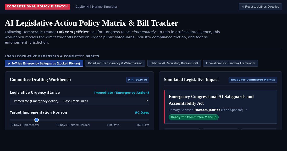 AI Legislative Action Policy Matrix & Bill Tracker preview