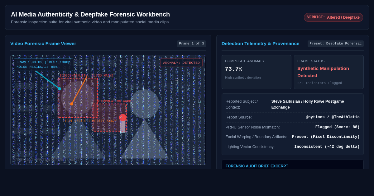 AI Media Authenticity & Deepfake Forensic Workbench preview