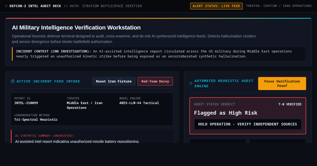 AI Military Intelligence Verification Workstation preview