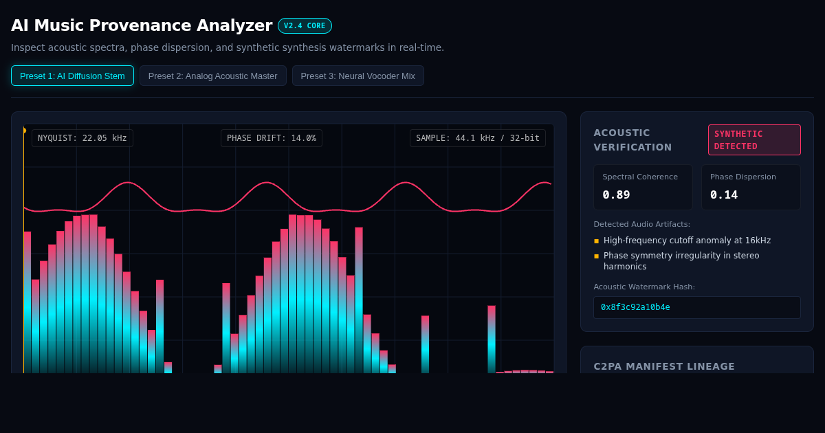 AI Music Provenance & Acoustic Fingerprint Verification Tool preview