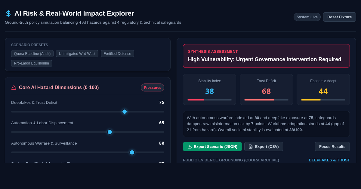 AI Risk & Real-World Impact Explorer preview