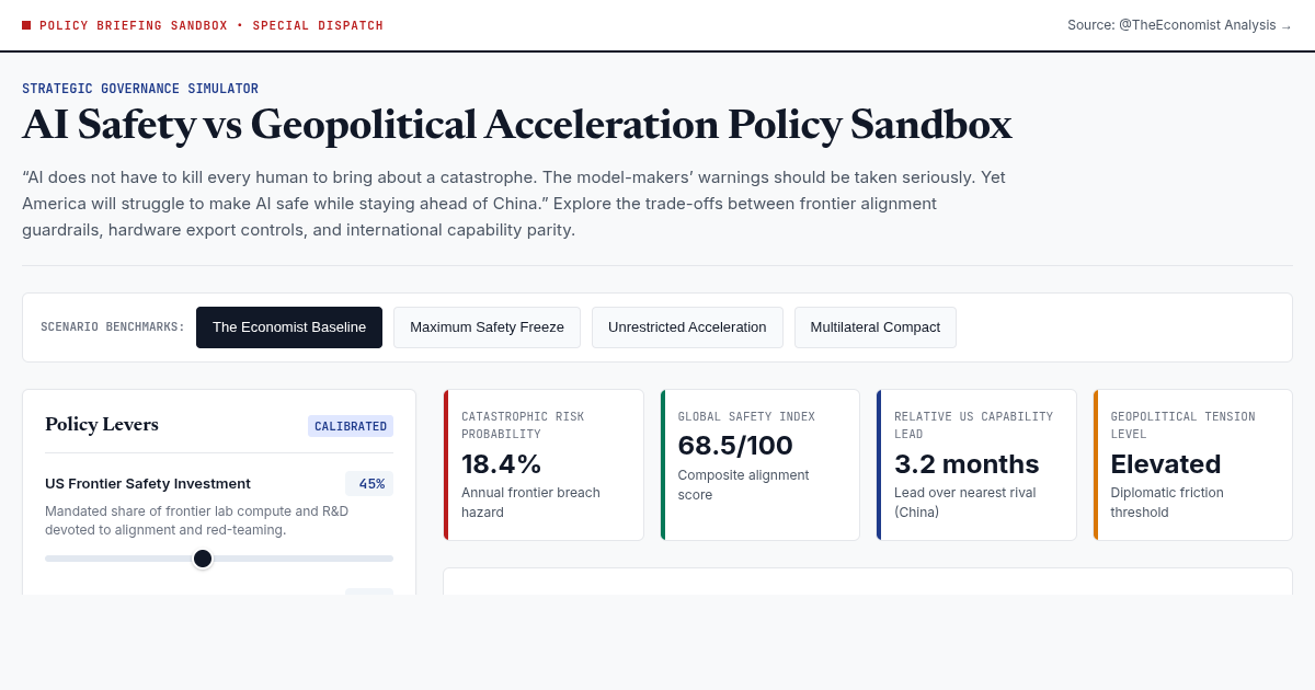 AI Safety vs Geopolitical Acceleration Policy Sandbox preview