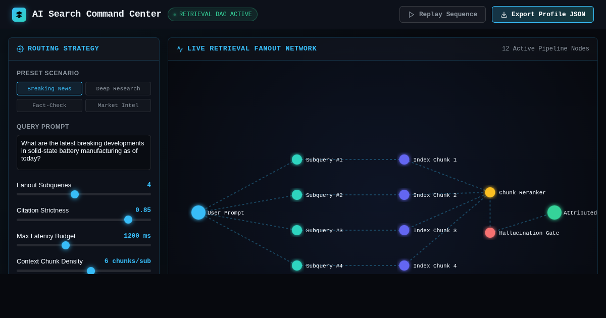 AI Search Command Center & Live Retrieval Simulator preview