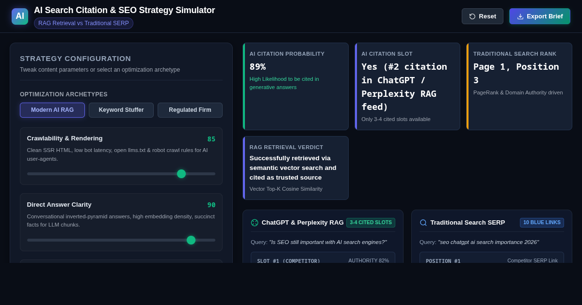 AI Search Citation & SEO Strategy Simulator preview